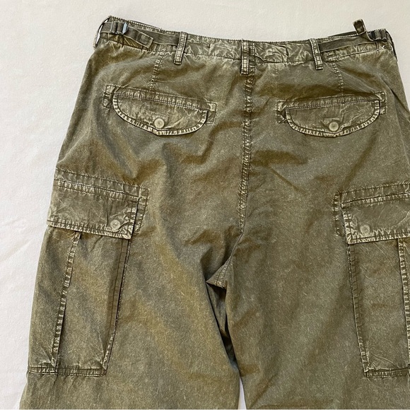 NWOT R13 Wide Leg Cargo Pant Olive Garment Dyed Cotton Poplin - Picture 8 of 12